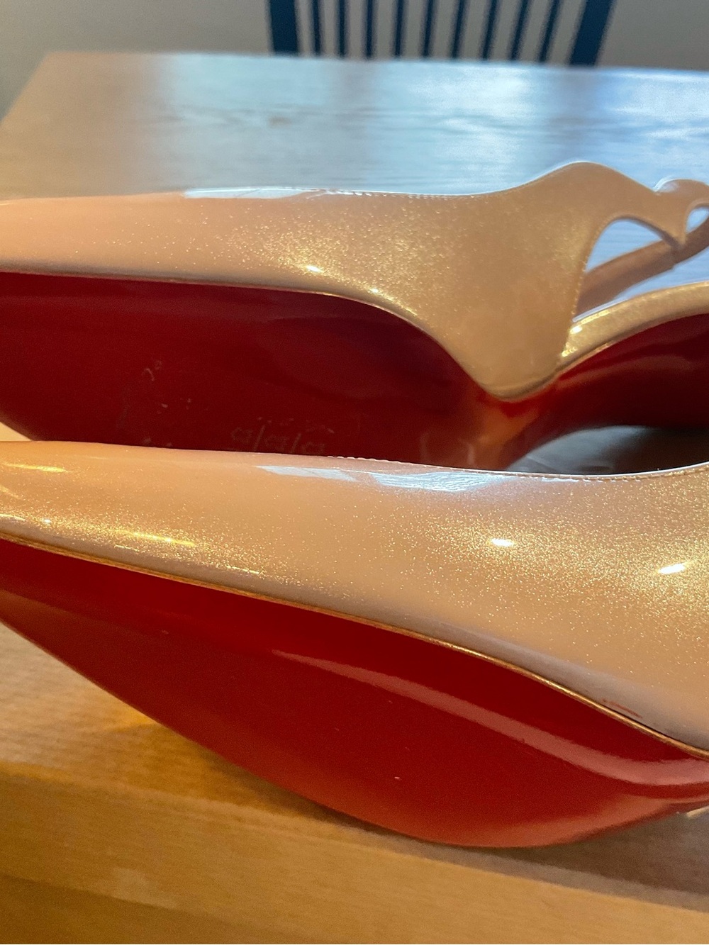 Christian Louboutin Patent Slingback Pumps in Blush Rose NIB - Picture 5 of 7